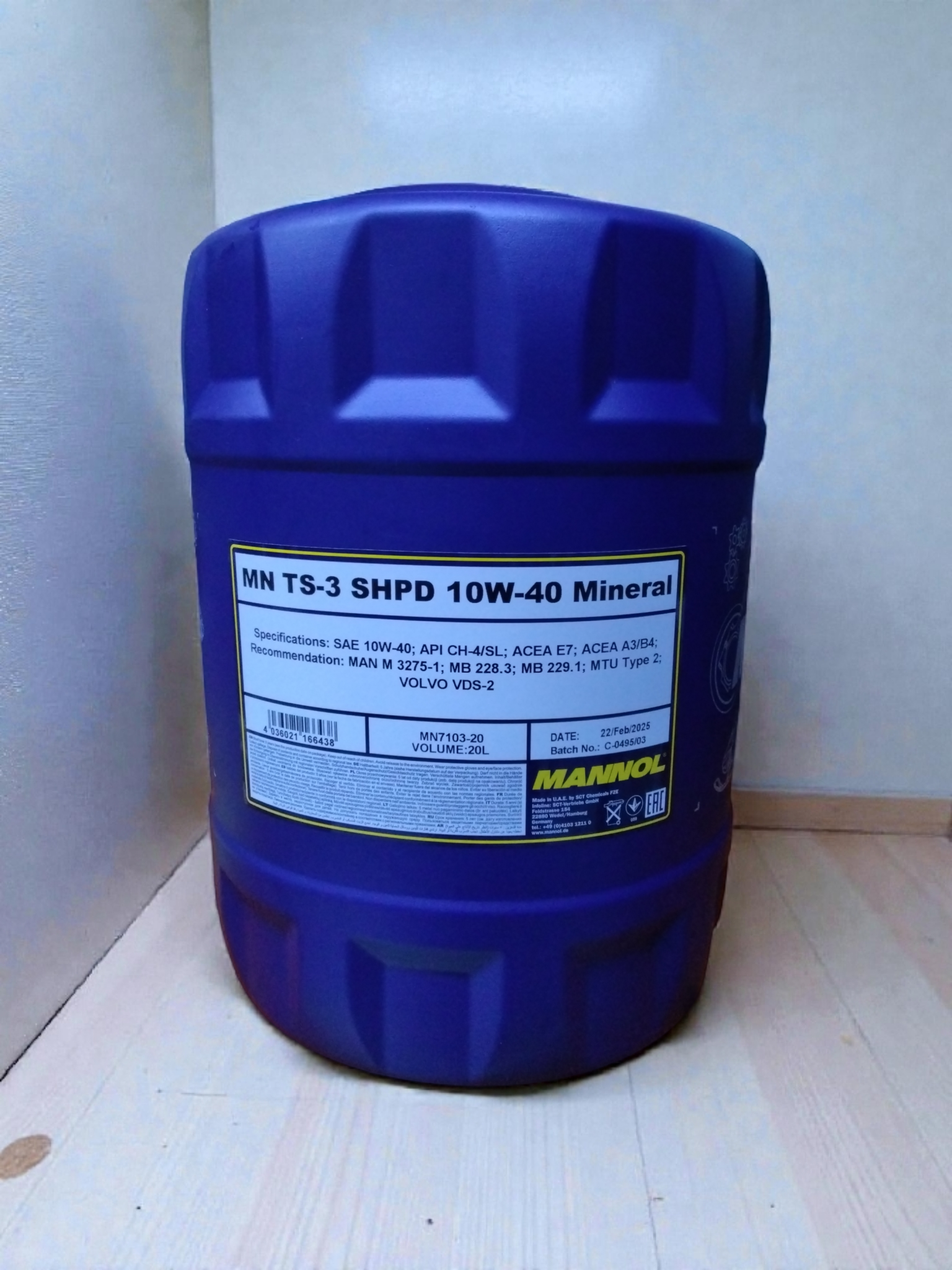 MANNOL 10W40 TS-3 SHPD MİNERAL 20LT YAĞ